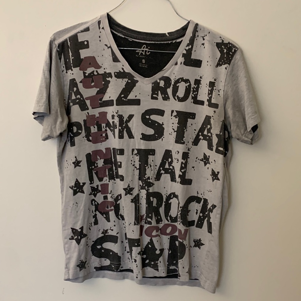 Vintage Authentic Icon Full Print Tee Shirt Size Small